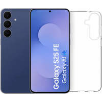 Samsung Galaxy S25 FE 128GB Donkerblauw 5G + BlueBuilt Back Cover Transparant