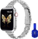 By Qubix - Stalen slim fit band - Zilver - Geschikt voor Apple Watch 38mm / 40mm / 41mm / 42mm