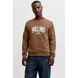 JACK & JONES regular fit sweater met print - cocoa