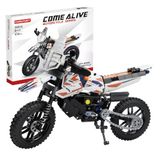 CASAFUNY Motorfiets compatibel met Lego Technic, 1:8 City autospeelgoed, 434-delig model met roterende bandenstickers, verjaardagscadeau voor jongens en meisjes vanaf 8, 9, 10, 11, 12 jaar, wit