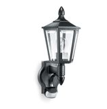 Steinel L15 S Buitenlamp, zwart, wandlamp met 180 graden bewegingsmelder, max. 10 m bereik, klassiek design