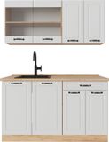 Vicco R-Line Eenpersoonskeuken – 140 cm, WB Eik Wit landhuis/gouden eik