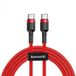 Baseus Cafule USB-C naar USB-C Kabel 2m 60W Zwart/Rood