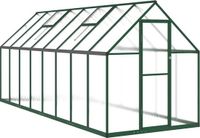 vidaXL Serre met basisframe 445x169x195 cm aluminium groen