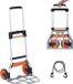 Merkloos Chariot pliable de transport de 135 kg en aluminium et plastique avec poignée réglable, argent/orange/noir