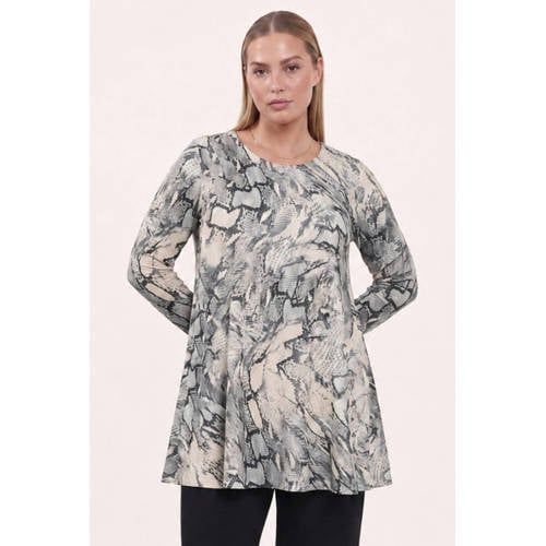 YOEK tuniek slangenprint Plus Size - beige