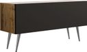 Chêne Wotan / Noir mat, pieds chromés, 100 x 52 x 32 cm meuble TV