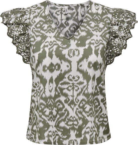ONLY - ONLLOU LIFE EMB S/S FRILL TOP WVN - Dames - Blouses