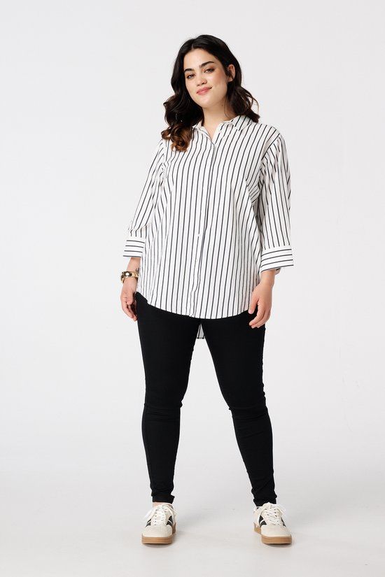 MS Mode Tregging met denim look Zwart