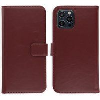 Selencia Echt Leren Bookcase voor de Apple iPhone 12 (Pro) - Burgundy