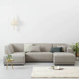 - Hoekbank U-vorm Bornholm - Grijs - Polyester