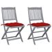 VidaXL Chaise de jardin Assise capitonnée Bois d'acacia Rouge