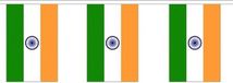 Merkloos / Sans marque Shoppartners Bv India vlaggenlijn/slinger - 300 cm - polyester stof - landen versiering - feestartikelen