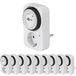 Goobay 64896 timer stopcontact - analoge timer voor binnen - schakelklok stopcontacten - 15 minuten instelbaar - controle LED - continu gebruik mogelijk - set van 10 klein