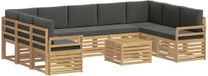 vidaXL Ensemble de canapé d'extérieur 10 pièces Blanc et anthracite Polyester