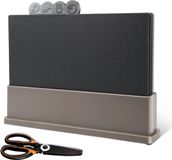 Set de planches à découper sans marque avec support - Plastique - Gris - 4 pièces