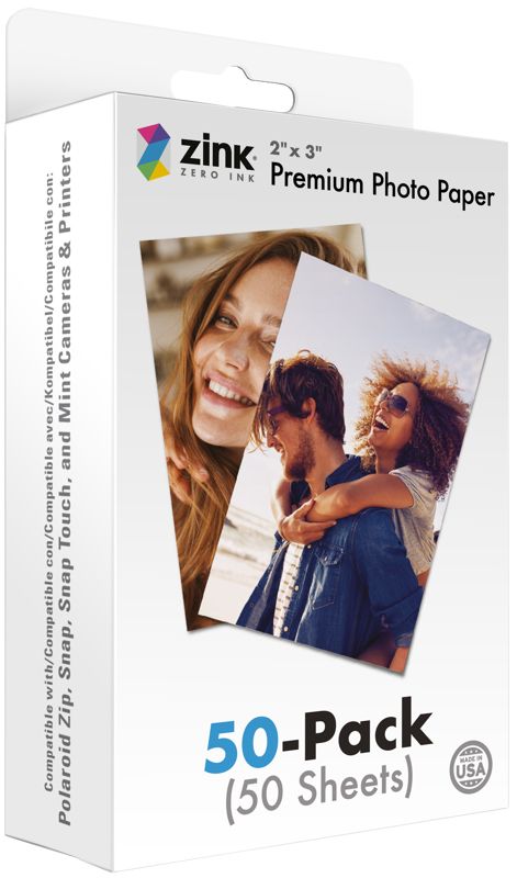 Polaroid Kodak Zink 2x3 inch Fotopapier - 50 Vel - Wit