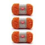 Red Heart Scrubby Sparkle Garen, 3 Pack, Oranje 3 Count