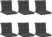 vidaXL Stoelkussens - 6 st - lage rug - 100x50x7 cm - stof - gemêleerd - antraciet