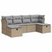 VidaXL 6-delige Loungeset met kussens, poly rattan, beige