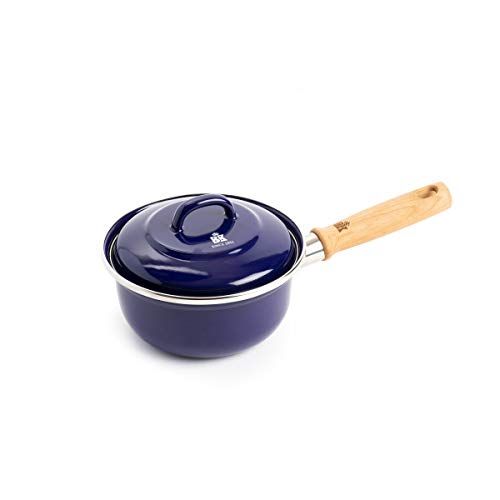 BK Indigo Ronde Geëmailleerde Soeppan met Deksel - 16 cm/1.22L, Donkerblauw
