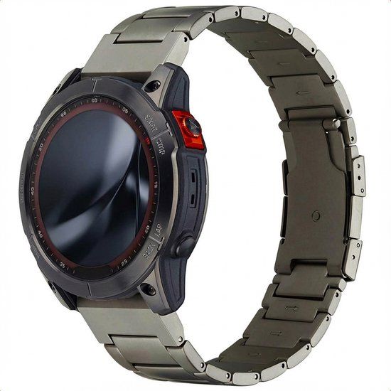 Accezz Mat Titanium bandje - Geschikt voor Garmin Fenix 8 (51 mm) - 26 mm aansluiting - Titanium