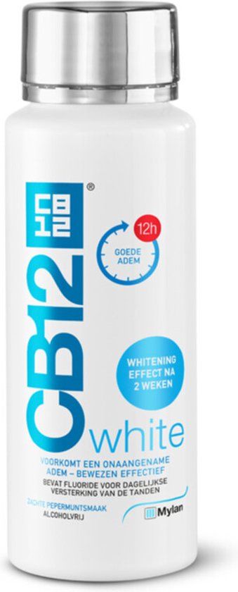 CB12 Mondwater White - 250 ml - Met fluoride - Alcoholvrij