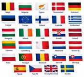 Merkloos EU vlaggen pakket - 28 Europese landen vlaggen van 90 x 150 cm - Polyester