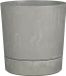 Mica Decorations Bloempot Coco - met onderschaal - betongrijs - H40 x D38 cm - kunststof - buiten