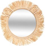 Atmosphera Wandspiegel - safari - rotan - D38 cm - camel bruin - rond