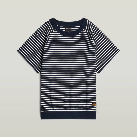 G-Star Raglan R T Wmn Dames Tops XS Katoen Korte Mouw Ronde Hals Salute/Milk Stripe