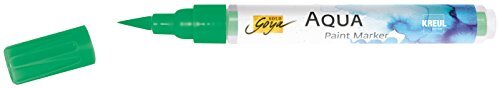 Kreul Solo Goya Aqua Paint Marker 18108, permanent groen, kunstenaarsstift met elastische penseelpunt en vezelstaafsysteem, in water oplosbare verf, voor schetsen en kleuren