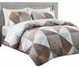 180x220 cm Géométrique Marron/Blanc Ensemble de literie - 100% Polyester