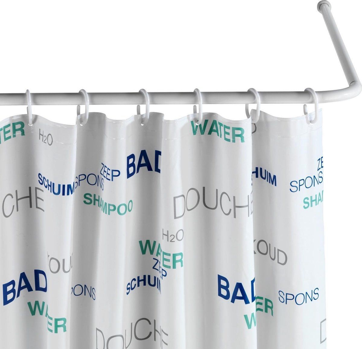 WENKO Winkelstange Universal Weiß - Douchegordijn - Wit - Aluminium - 2022