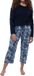 Ammann Dames pyjama Night & Home blauw gebloemd lange mouw katoen/modal maat 42 XL