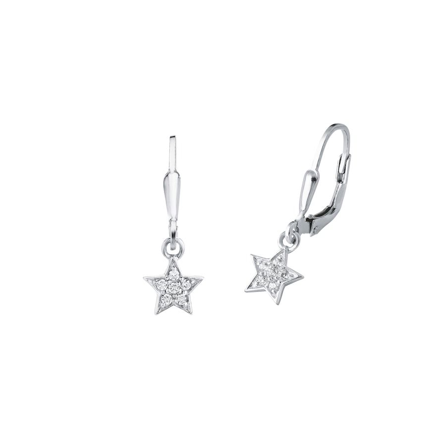 amor Oorbellen voor meisjes, sterling zilver 925, zirkonia (synth.) ster Wit Dames