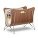 Relaxdays Lectuurbak - Metalen en Houten Tijdschriftenhouder - Chroom en Hout