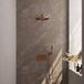 Brauer Copper Carving Thermostatische Regendoucheset Inbouw - Hoofddouche 30 cm - Rechte Wandarm - Met Drukknoppen - Handdouche Staaf - Doucheslang -