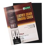 D.RECT 8702 Achterwanden dekbladen met lederstructuur, rugkarton 250 gr/m², rugdeksel voor bindingen, A4, verpakking 100 stuks, zwart