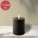 Lumineo bougie cire gris avec effet flamme pour intérieur 7 x 11,2cm