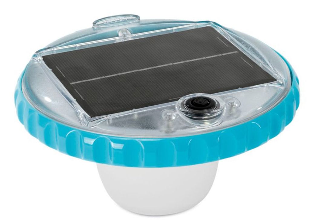 Intex 28695 Solar Powered LED Floating Pool Light Blue/White