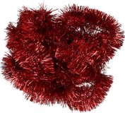 Decoris Kaemingk B.V. Kerstslinger - Rood - Glans - 270 x 7 cm - Kunststof - Folieslinger