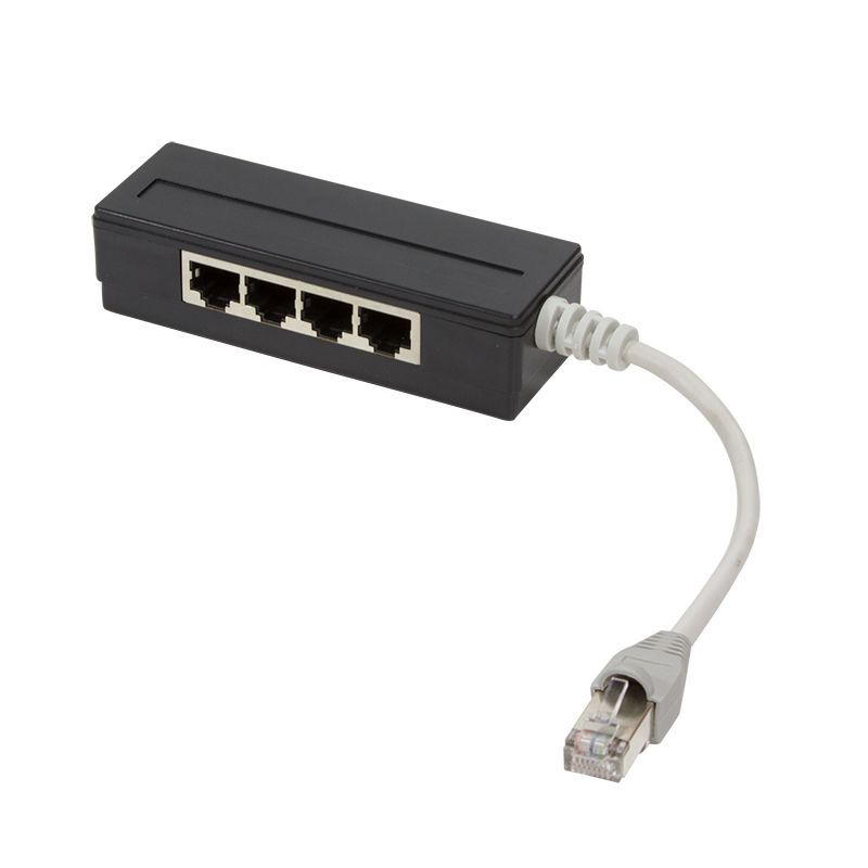 LogiLink MP0032 - 4 Port RJ45 Splitter - Shielded - 15 cm Cable