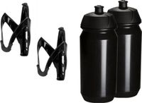 Tacx 2x Bidon - 2x M-wave Bidonhouder - Drinkfles - Drinkbushouder - Drinkbushouder voor Fiets
