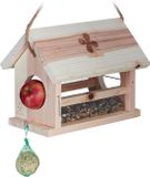 Relaxdays Voedertafel hangend - met vetbolhouder en appelhouder - tuinvogels - kleine vogels