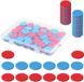 Allecto Premium aide au calcul école primaire - 100 pièces plaques multiplicatrices rouge bleu plastique avec règle de calcul et boîte de rangement
