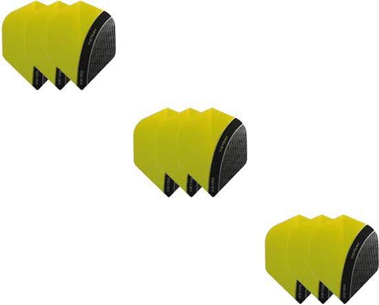 Dragon Darts XS100 Curve flights Multipack - Geel - 9 stuks - 3 sets