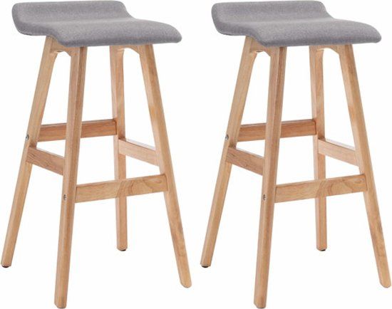 vidaXL Barstoelen 2 stuks stof lichtgrijs