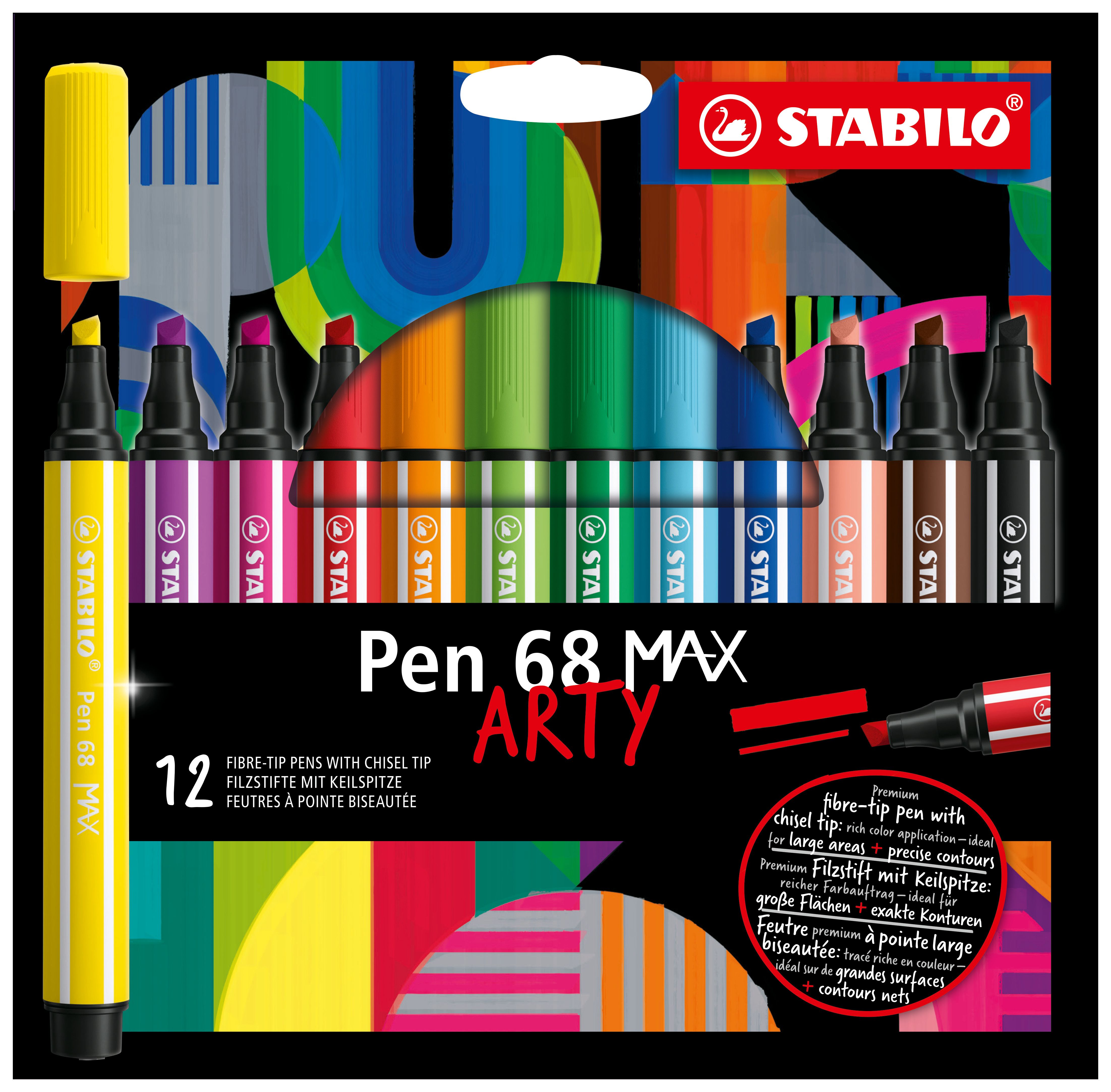 STABILO Pen 68 MAX - 12 kleuren - Etui