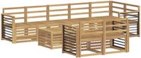 vidaXL - Buiten - bank - set - 9 - st - Wit - Massief - Acacia - Hout